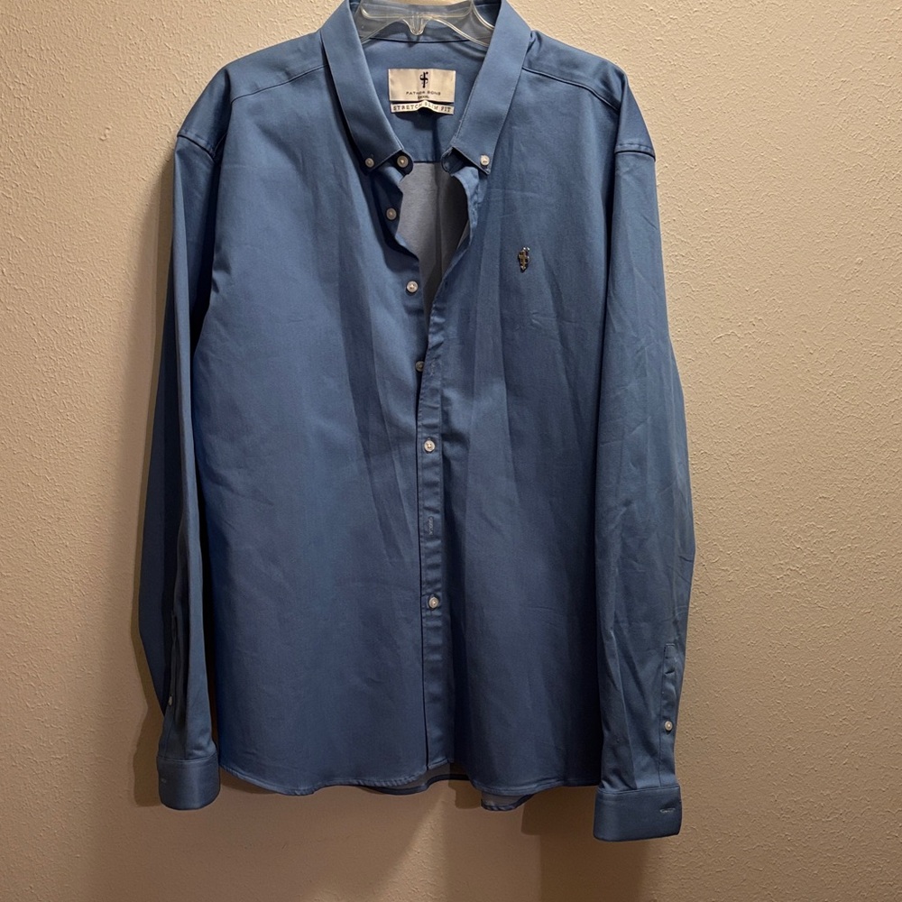 Father Son brand Classic Blue Button-Down Shirt for men
